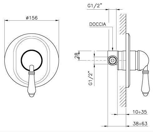 Смеситель для душа Nicolazzi El Capitan  3406 CR 75 hog