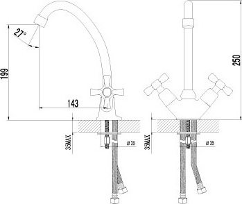 Смеситель Lemark Benefit LM2504C для кухонной мойки