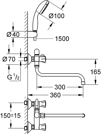 Смеситель Grohe Costa L 2679010A универсальный