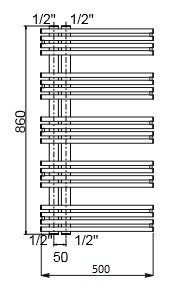 Полотенцесушитель Cordivari Kelly тип-водяной  3551780400100 3551780400100 pol1