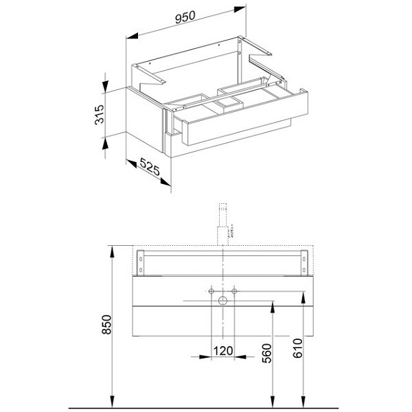 Тумба под раковину Keuco Edition 300  цвет-белый альпийский глянцевый 30384382100 hog2