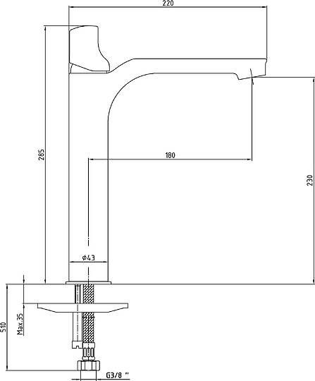 Смеситель E.C.A. Myra 104508984EX для раковины, для раковины-чаши