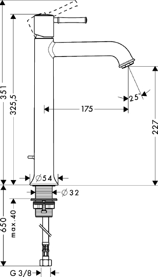 Смеситель Hansgrohe Talis Classic 14116000 для раковины