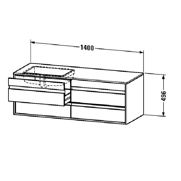 Тумба под раковину Duravit Ketho  цвет-белый глянцевый KT6857L2222 hog2