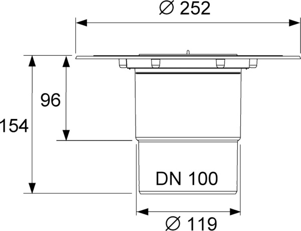 Сифон TECEdrainpoint S DN 100, вертикальный с универсальным фланцем Seal System 3607600 Сифон TECEdrainpoint S DN 100, вертикальный с универсальным фланцем Seal System 3607600