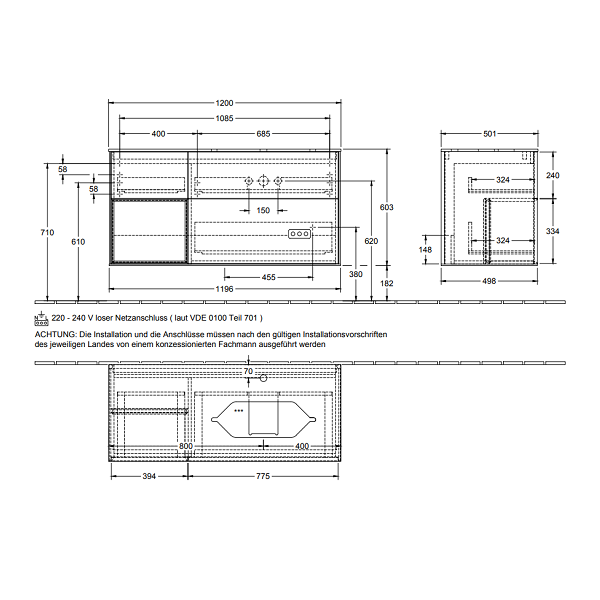 Тумба под раковину Villeroy&Boch Finion  цвет-Glossy White Lacquer G271GFGF hog2