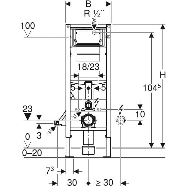 Инсталляция Geberit Duofix для подвесного унитаза, 112 см, со смывным бачком скрытого монтажа Sigma 12 см, узкое исполнение 111.361.00.5