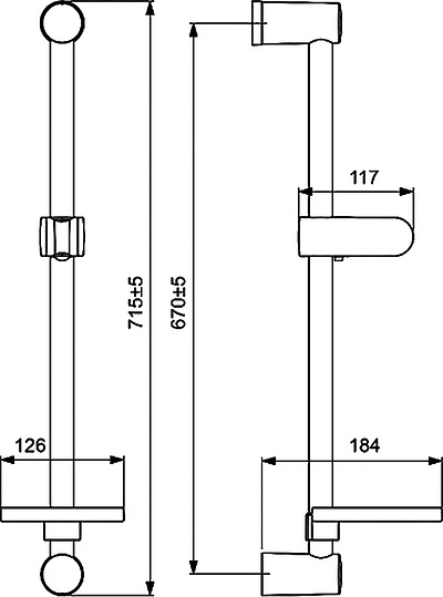 Душевая штанга Vidima ВидимаФреш L BA219AA