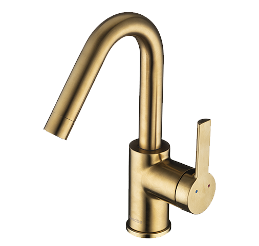 Смеситель для раковины золотого цвета