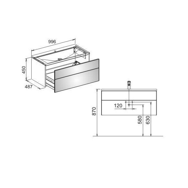 Тумба под раковину Keuco Royal Reflex  цвет-титан 34070130000 hog2