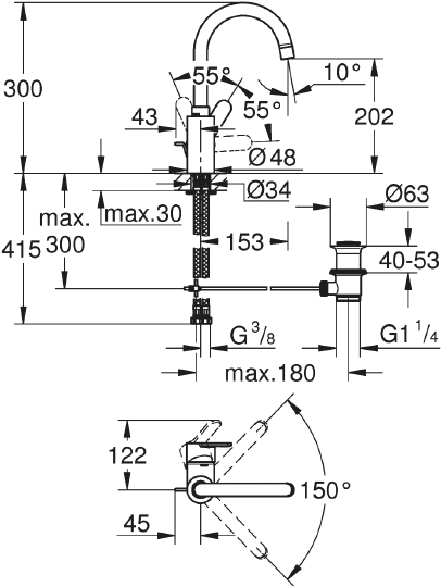 Смеситель Grohe Eurostyle Cosmopolitan 23043003 для раковины