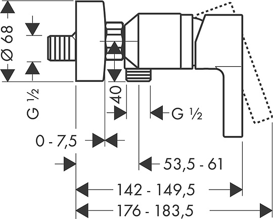 Смеситель Hansgrohe Metris S 31660000 для душа