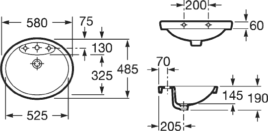 Раковина Roca Dama Senso 327515000 встраиваемая