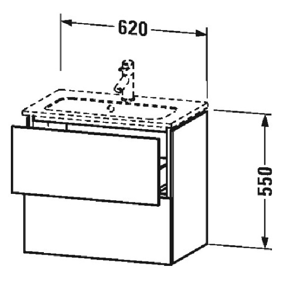 Тумба под раковину Duravit L-Cube  цвет-орех натуральный LC625607979 hog2