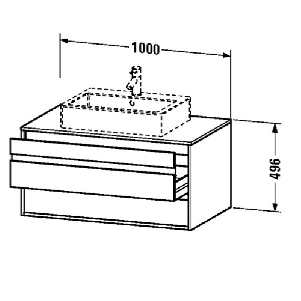 Тумба под раковину Duravit Ketho  цвет-белый глянцевый KT665502222 hog2