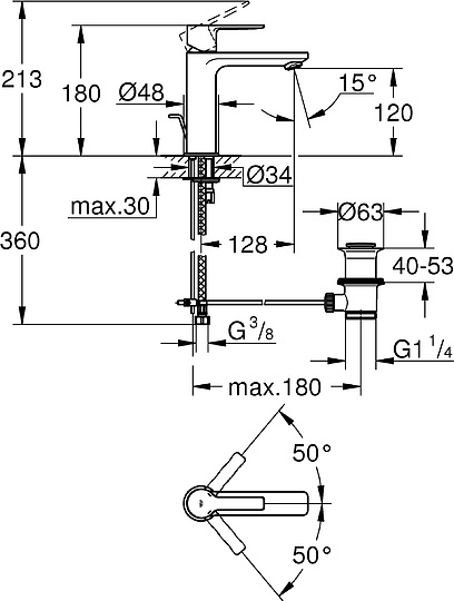 Смеситель Grohe Lineare New 32114DC1 для раковины
