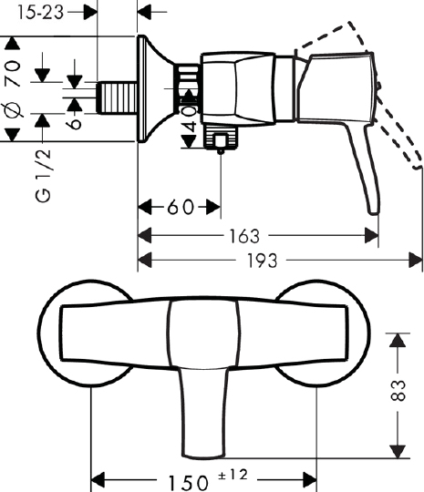 Смеситель Hansgrohe Metropol Classic 31360000 для душа