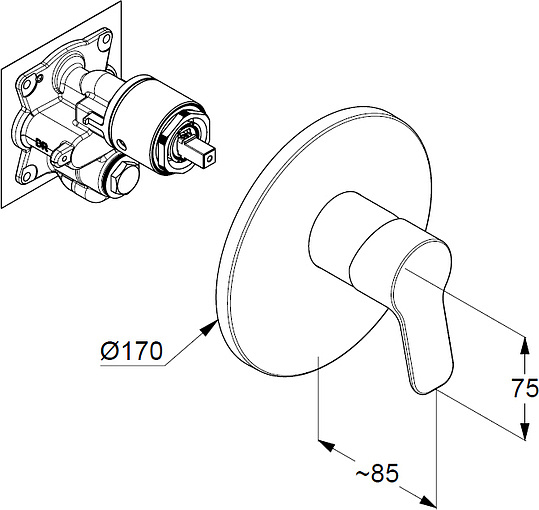 Смеситель Kludi Pure&Easy 376550565 для душа
