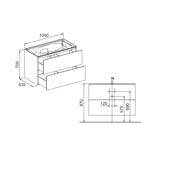 Тумба под раковину Keuco Edition 11  цвет-белый глянцевый 31352210100 hog2