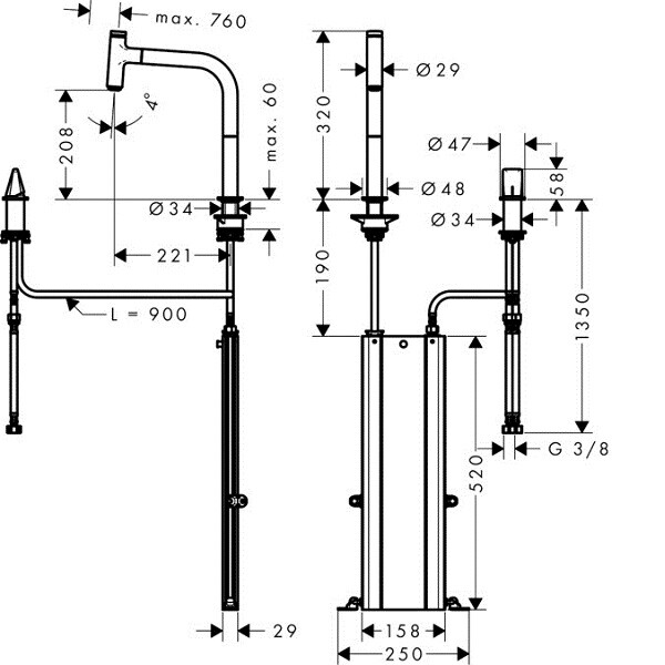 Смеситель для кухни Hansgrohe M71  73804000 hog1
