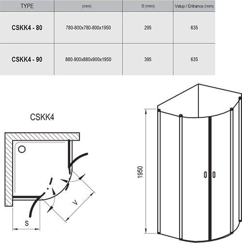 Душевой уголок RAVAK CHROME CSKK4-90  блестящий+стекло Transparent 3Q170C00Z1 Душевой уголок RAVAK CHROME CSKK4-90  блестящий+стекло Transparent 3Q170C00Z1