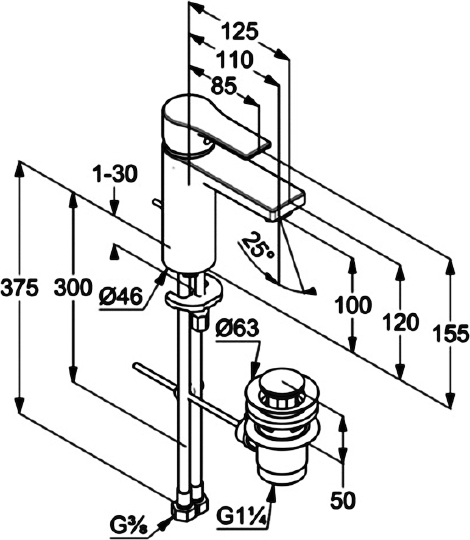 Смеситель Kludi Zenta SL 482900565 для раковины