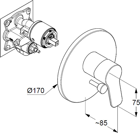 Смеситель Kludi Pure&Easy 376500565 для ванны с душем
