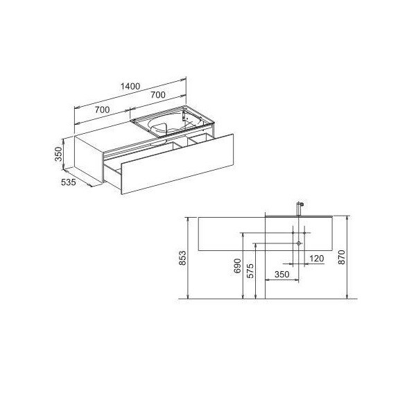 Тумба под раковину Keuco Edition 11  цвет-белый 31166380000 hog2