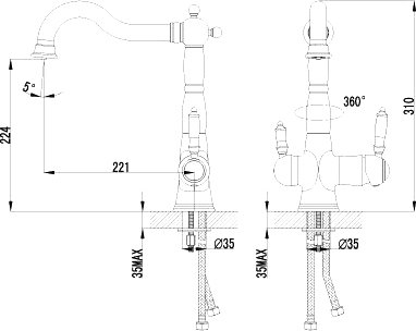 Смеситель Lemark Comfort LM3065C для кухонной мойки