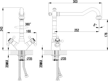 Смеситель Lemark Vintage LM2805B для кухонной мойки