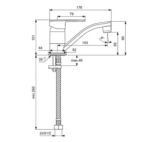 Смеситель для умывальника Vidima LOGIK, поворотный излив 143 мм, BA276AA