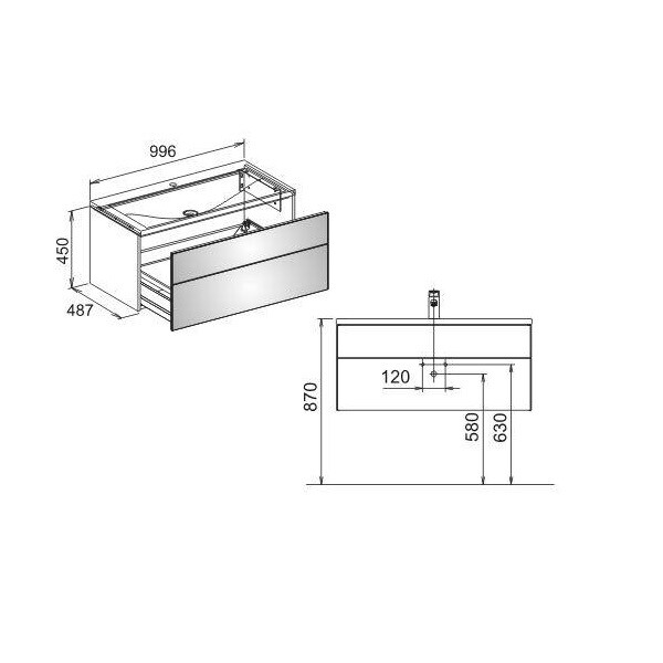 Тумба под раковину Keuco Royal Reflex  цвет-магнолия 34070220000 hog2