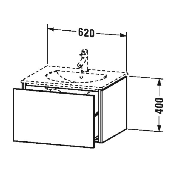 Тумба под раковину Duravit L-Cube  цвет-белый глянцевый LC616102222 hog2
