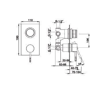 Смеситель для душа Cisal Less Minimal  LS 00028 0 21 hog