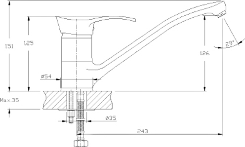 Смеситель Rossinka Z Z40-22 для кухонной мойки
