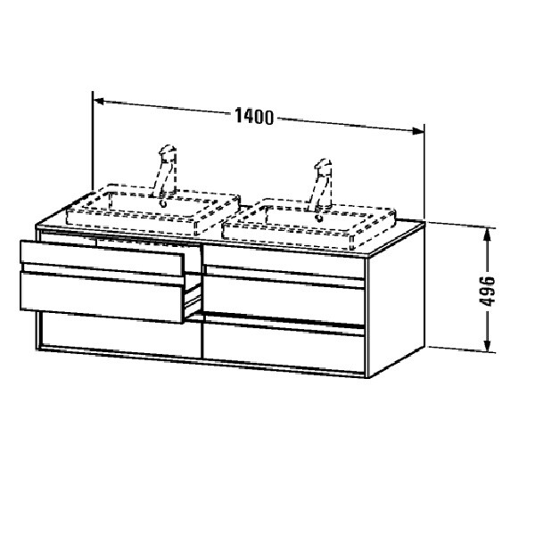 Тумба под раковину Duravit Ketho  цвет-белый глянцевый KT6757L2222 hog2
