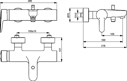 Смеситель Ideal Standard Connect Blue B9921AA для ванны с душем