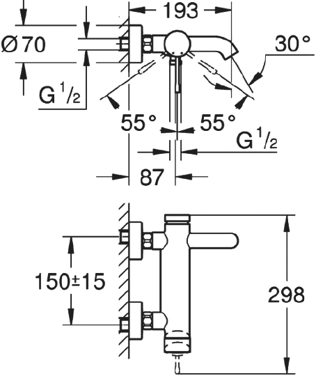 Смеситель Grohe Essence New 33624AL1 для ванны с душем