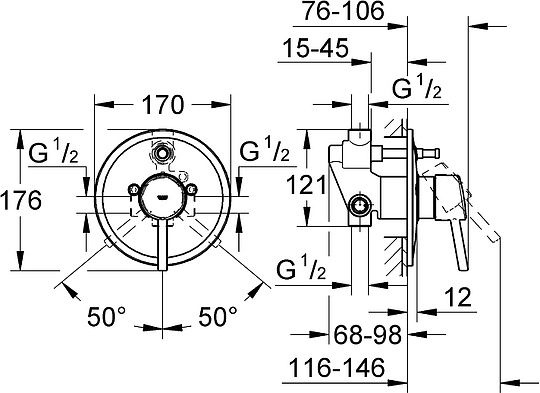 Смеситель Grohe Concetto 32214001 С ВНУТРЕННЕЙ ЧАСТЬЮ