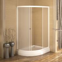 Душевой угол 120х90 (правое исполн), стеклянные шторки (прозрачные,1 дверца), поддон 1-03-1-2-0-0100