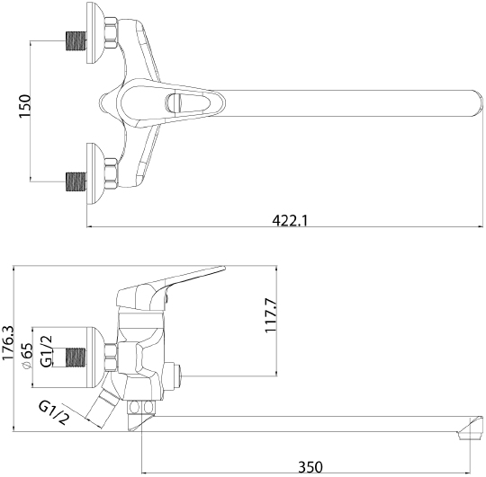 Смеситель Lemark Luna LM4157C универсальный