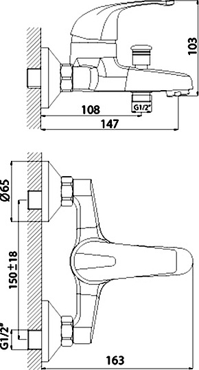 Смеситель Rossinka D D40-31 для ванны с душем