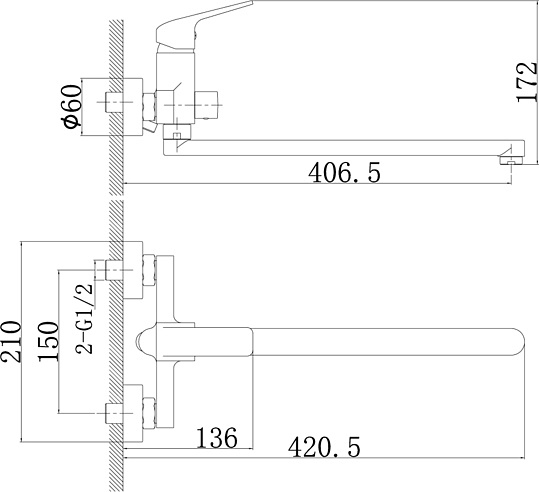 Смеситель Rossinka RS37-32 универсальный