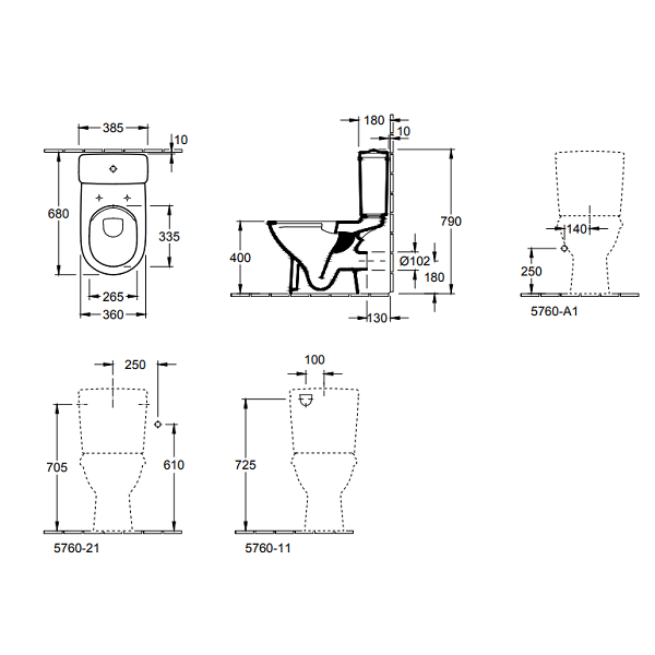 Унитаз Villeroy&Boch O'Novo материал-керамика, 5661R001