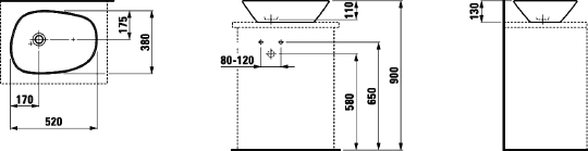 Раковина Laufen Palomba 8.1680.2.000.112.1