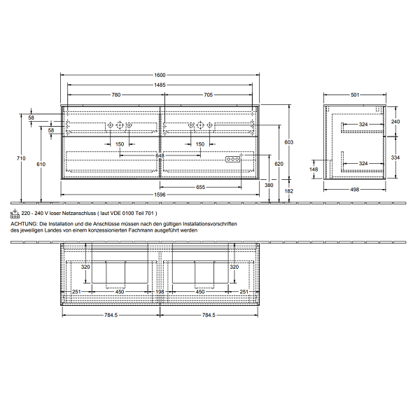 Тумба под раковину Villeroy&Boch Finion  цвет-Walnut Veneer G20200GN hog2