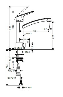 Смеситель для кухни Hansgrohe Logis  71834000 hog1