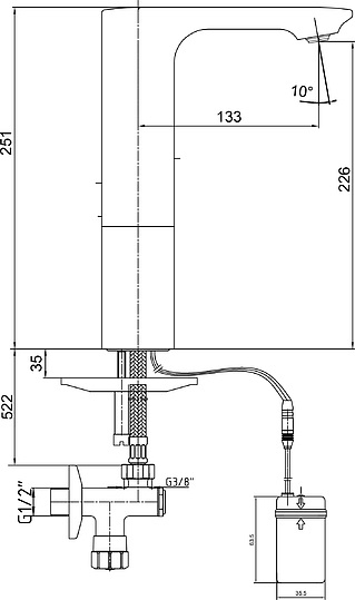 Смеситель E.C.A. Photoscell 108108040EX для раковины