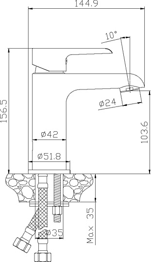 Смеситель Rossinka W W35-12 для раковины