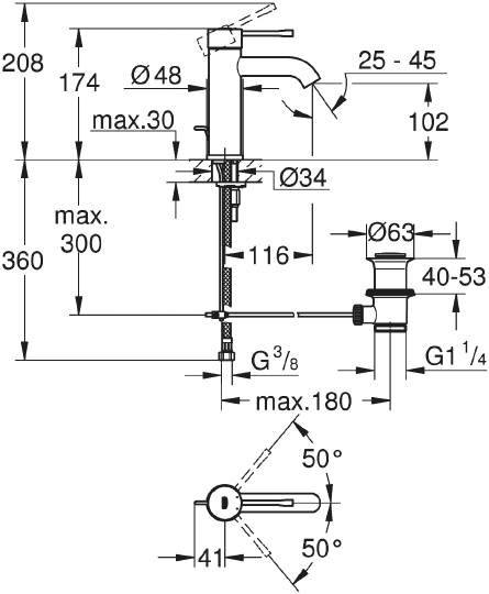 Смеситель Grohe Essence New 23589DA1 для раковины